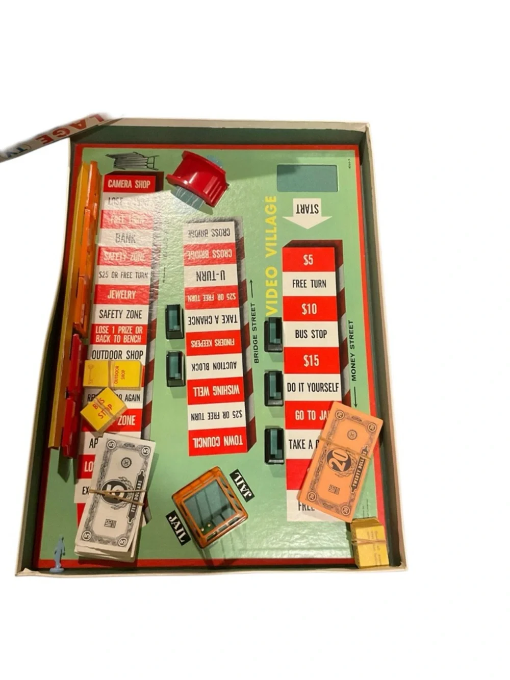 Source Unknown Video Village Board Game Box Red White Blue